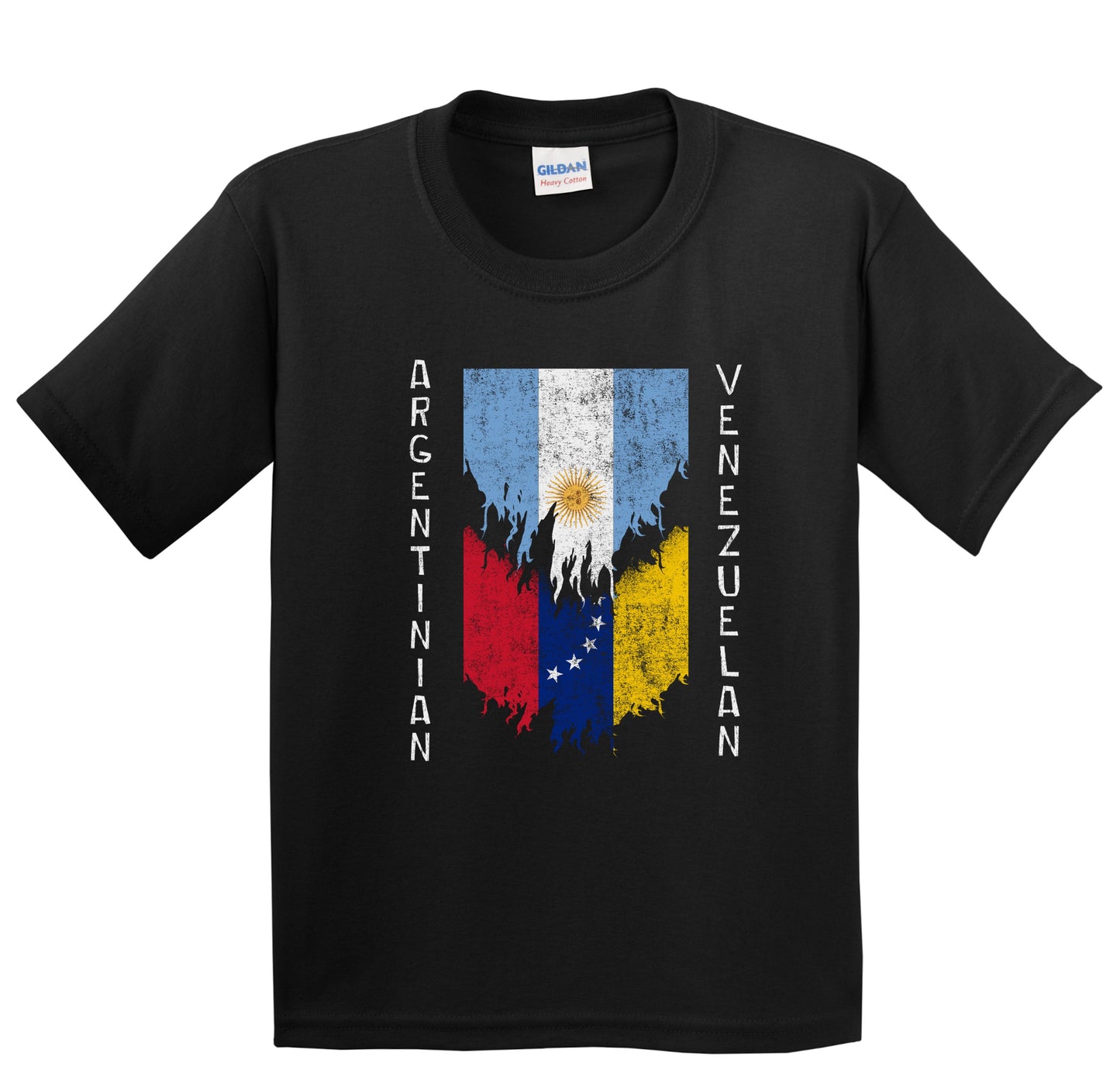 Argentinian Venezuelan Flags Ripped Torn Argentina Venezuela Youth T-Shirt