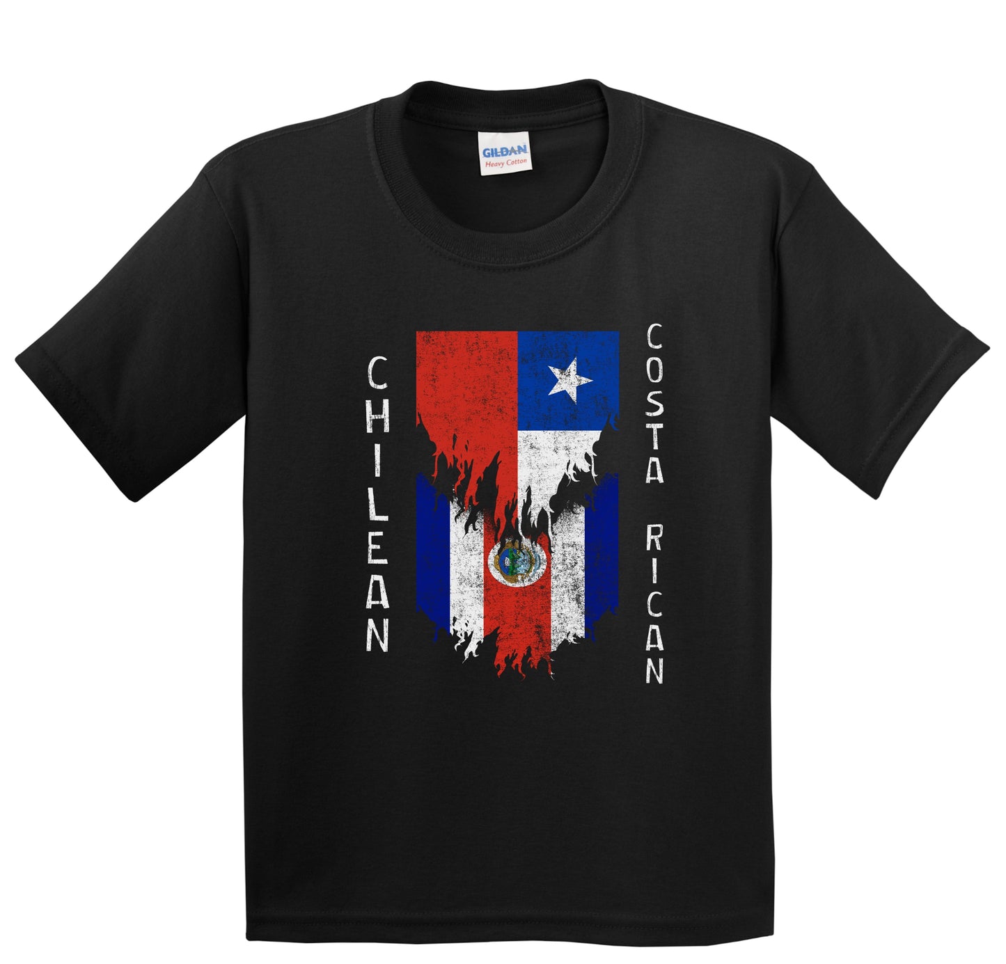 Chilean Costa Rican Flags Ripped Torn Chile Costa Rica Youth T-Shirt