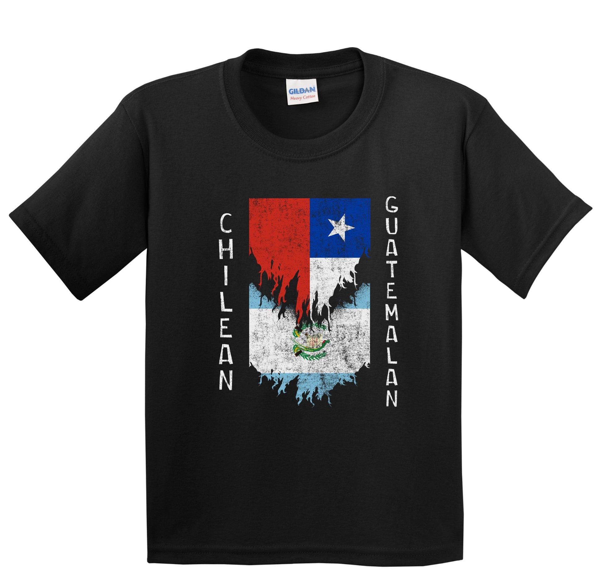 Chilean Guatemalan Flags Ripped Torn Chile Guatemala Youth T-Shirt