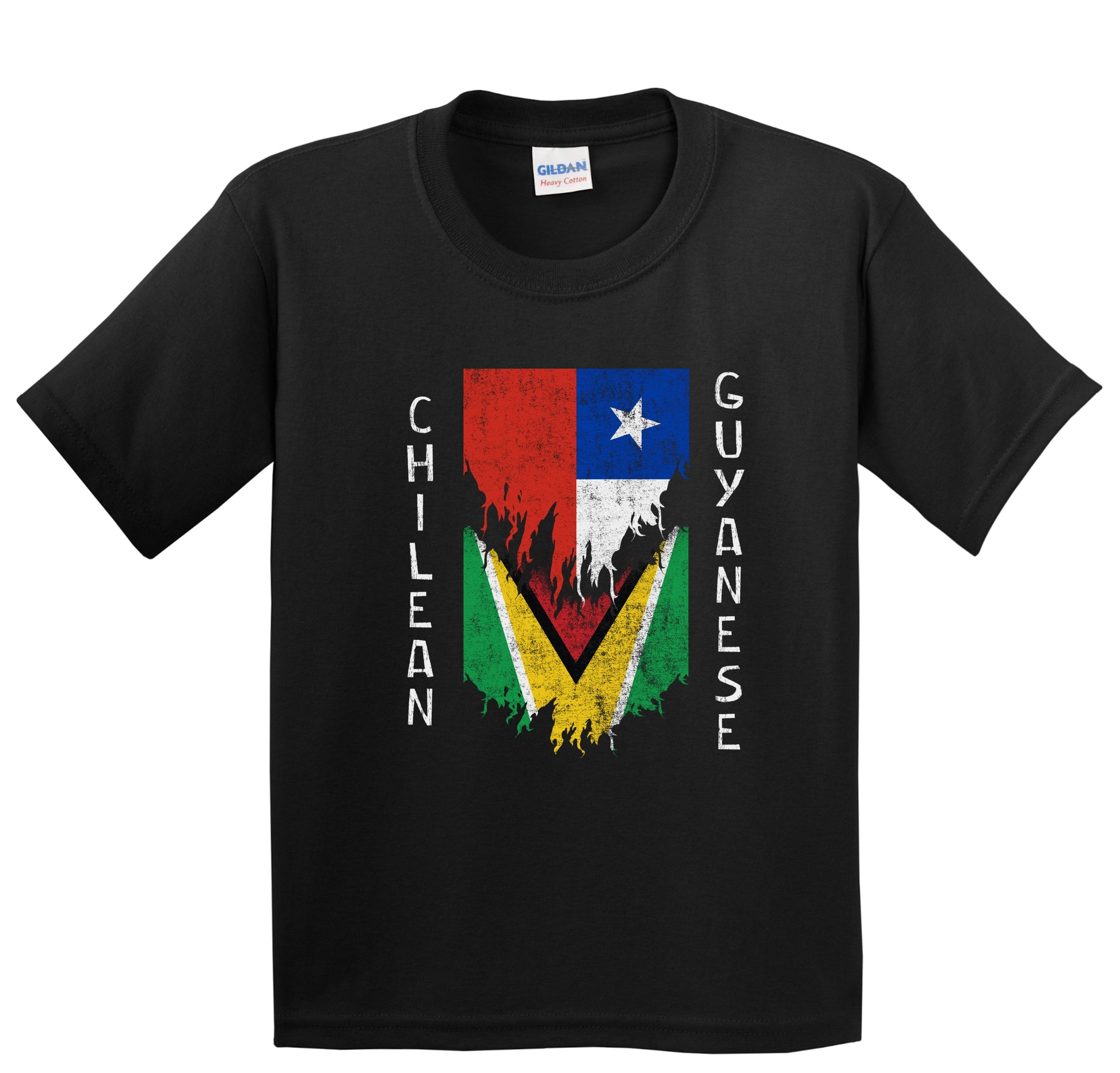 Chilean Guyanese Flags Ripped Torn Chile Guyana Youth T-Shirt