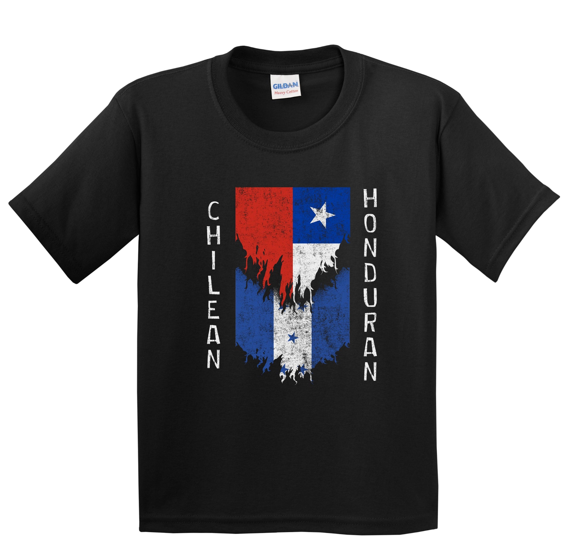 Chilean Honduran Flags Ripped Torn Chile Honduras Youth T-Shirt