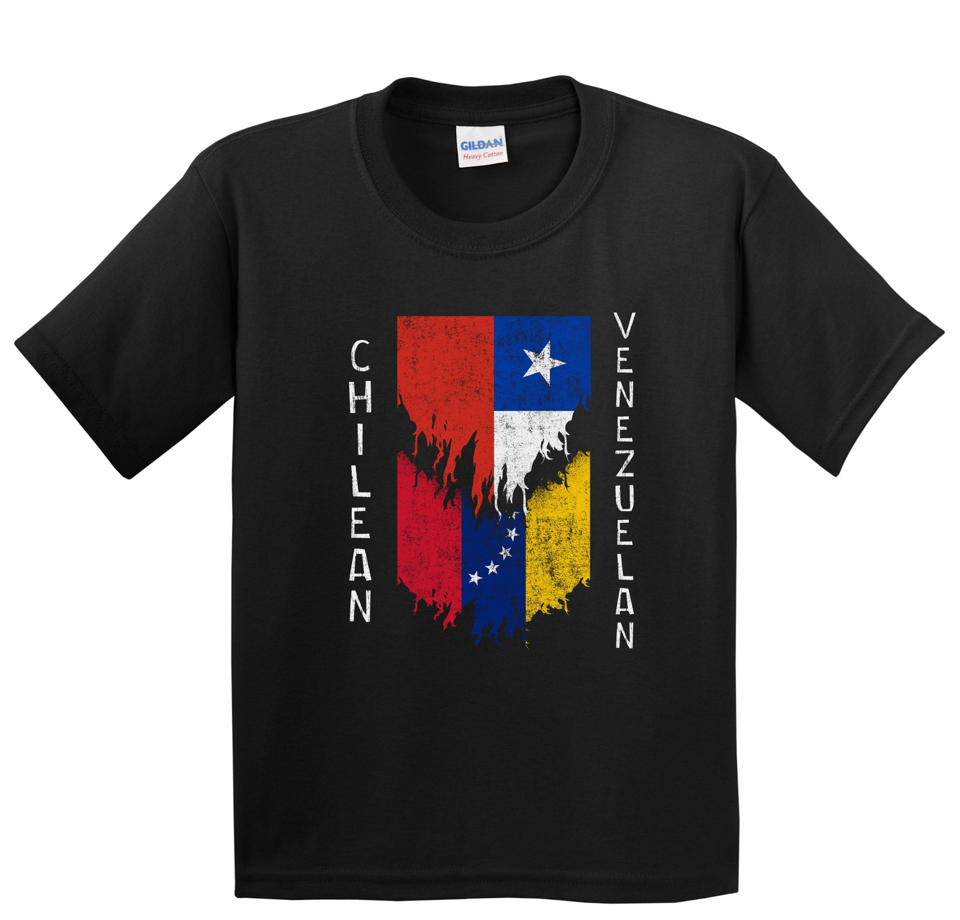 Chilean Venezuelan Flags Ripped Torn Chile Venezuela Youth T-Shirt