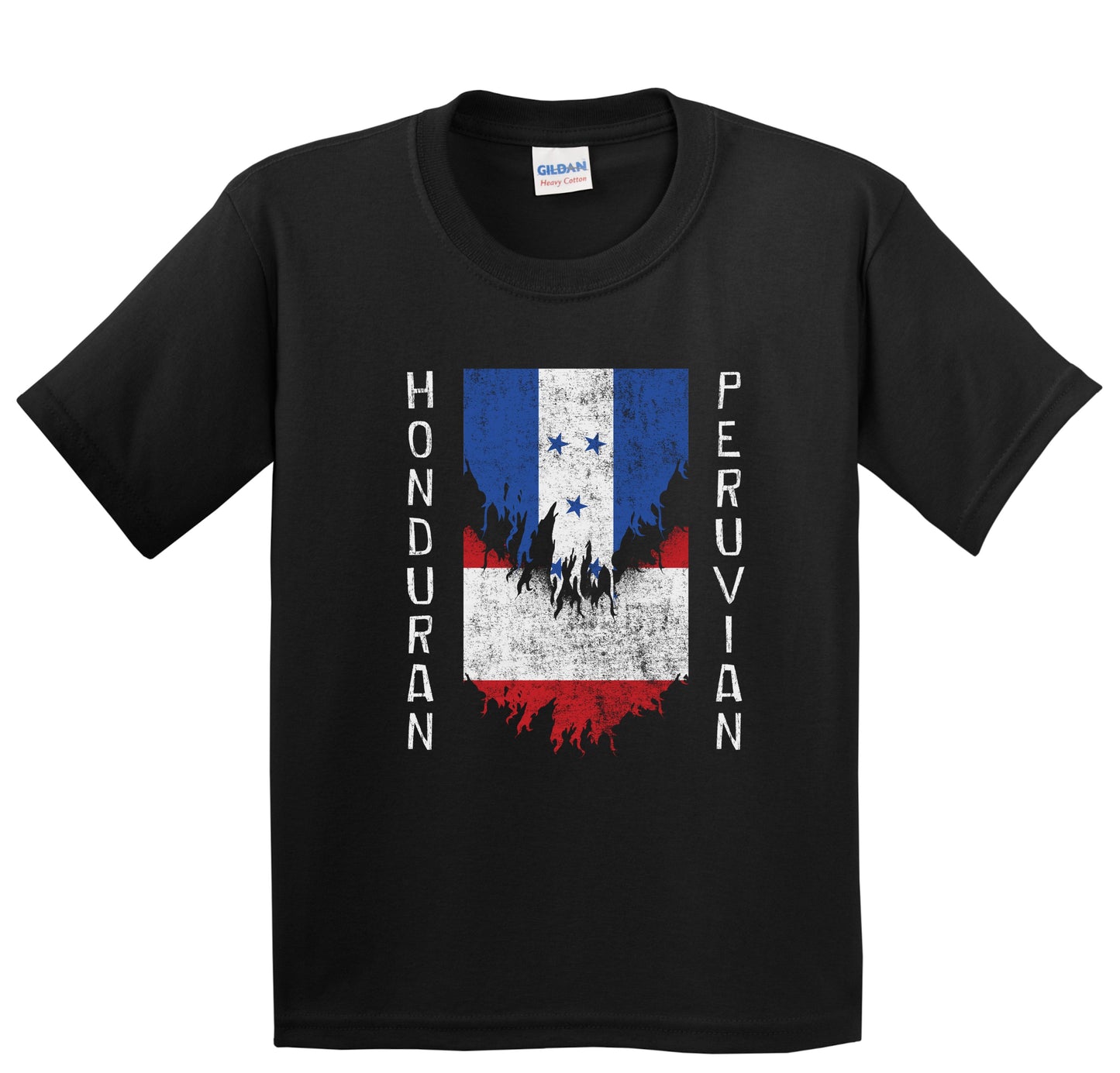 Honduran Peruvian Flags Ripped Torn Honduras Peru Youth T-Shirt