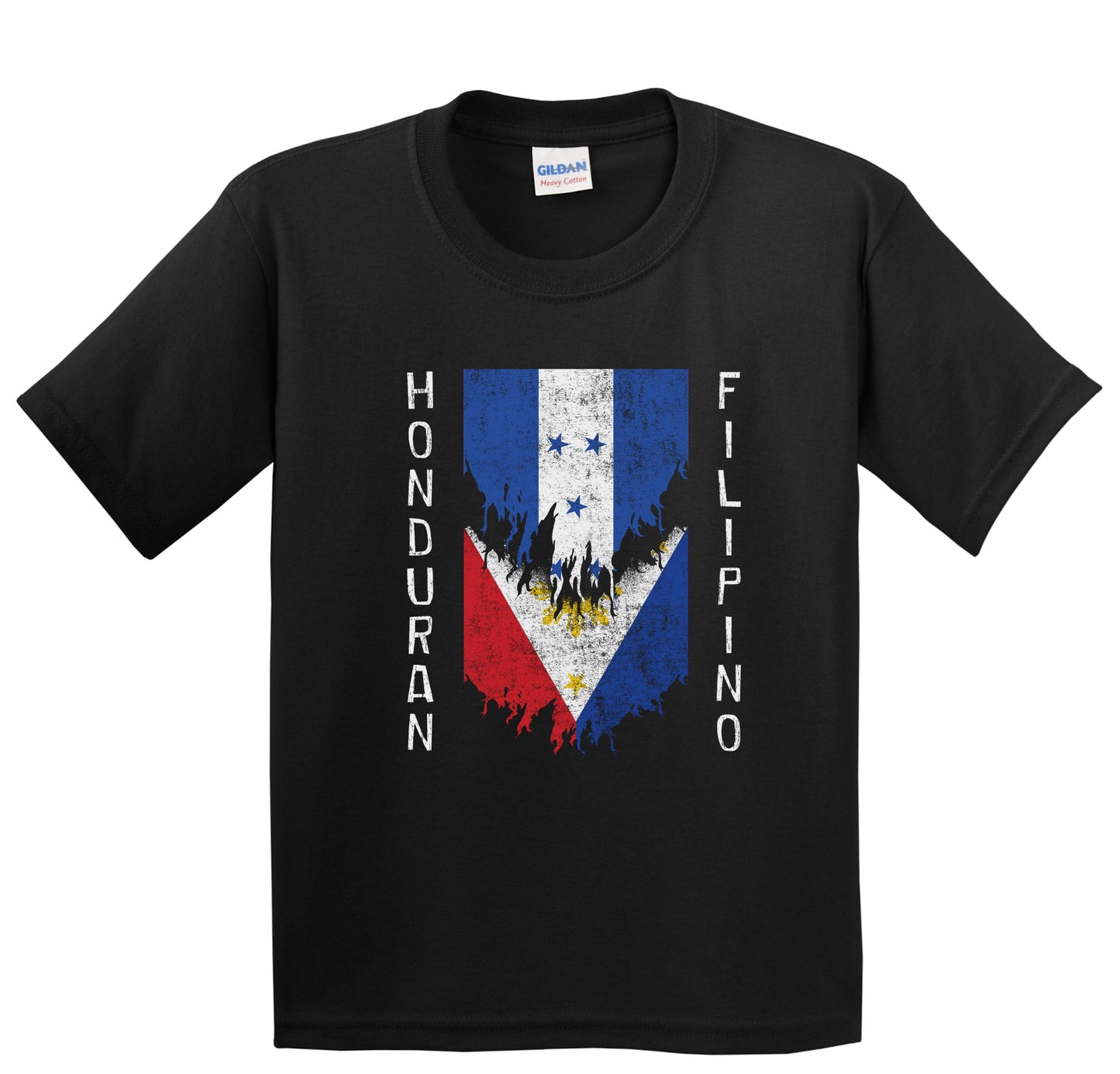 Honduran Filipino Flags Ripped Torn Honduras Philippines Youth T-Shirt