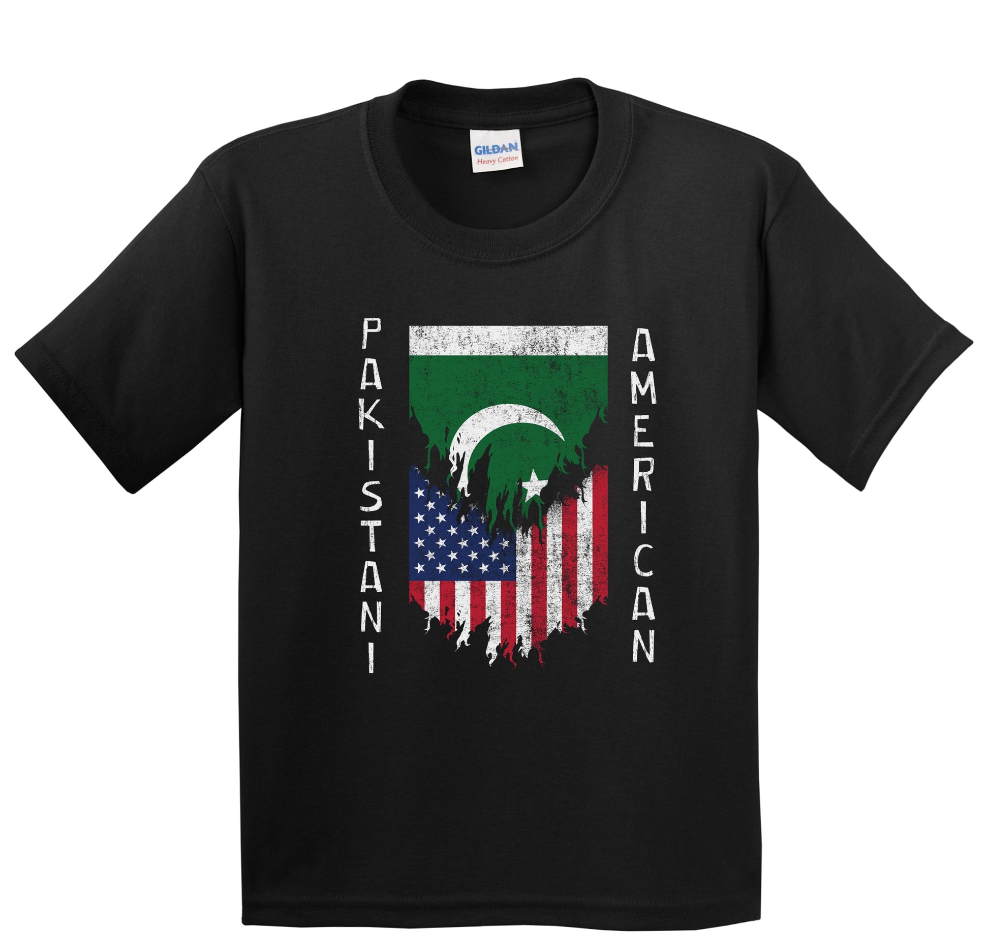 Pakistani American Flags Ripped Torn Pakistan Youth T-Shirt