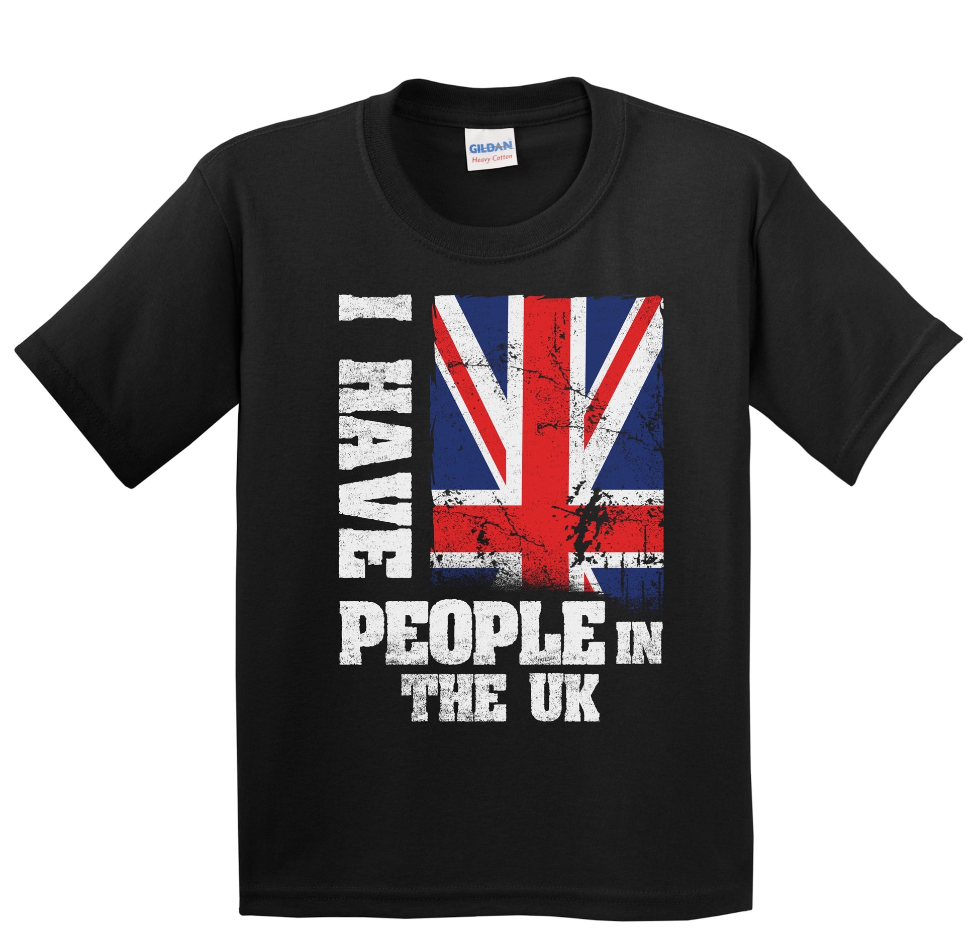 I Have People In the UK British Flag Youth T-Shirt