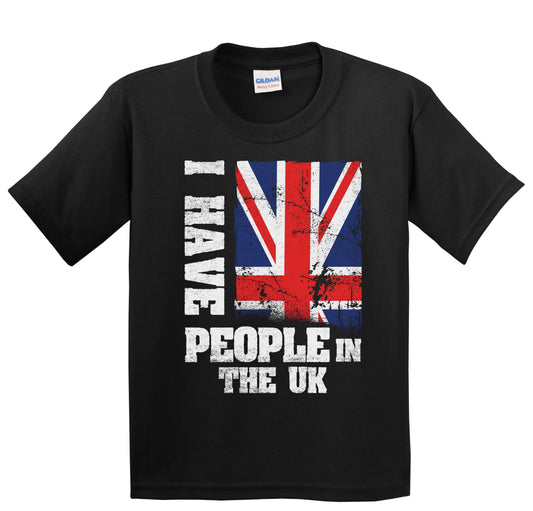 I Have People In the UK British Flag Youth T-Shirt