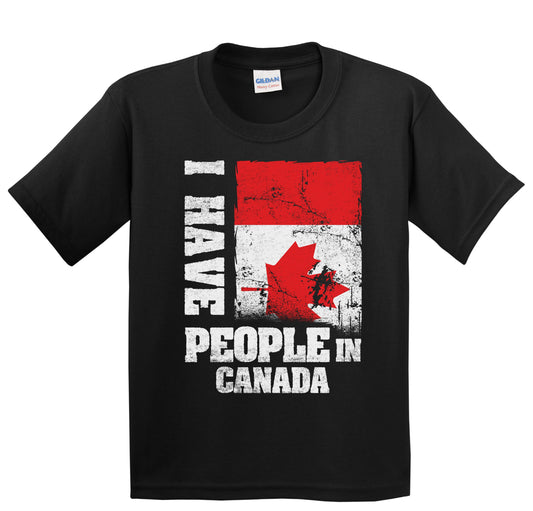 I Have People In Canada Canadian Flag Youth T-Shirt