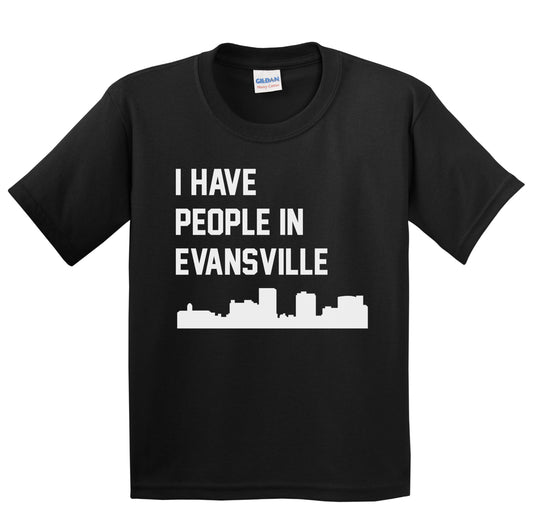 I Have People In Evansville Indiana Skyline Youth T-Shirt