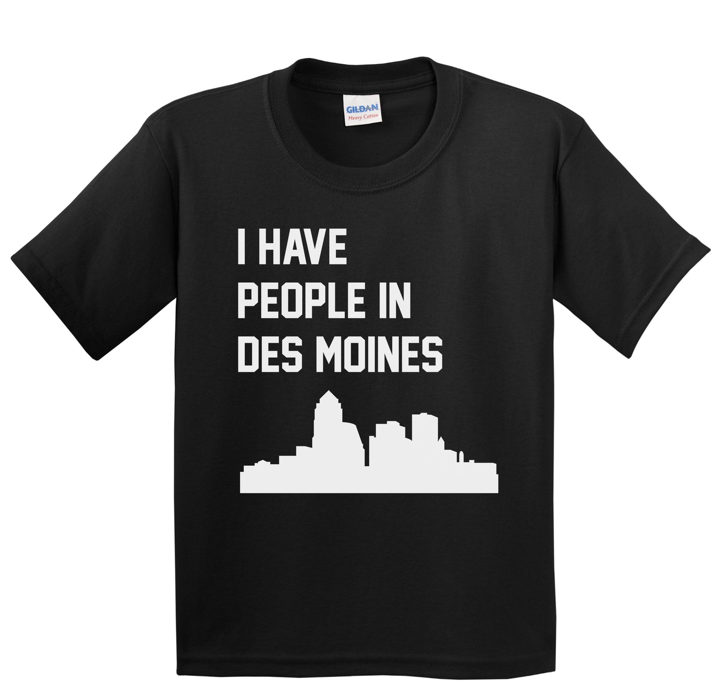 I Have People In Des Moines Iowa Skyline Youth T-Shirt