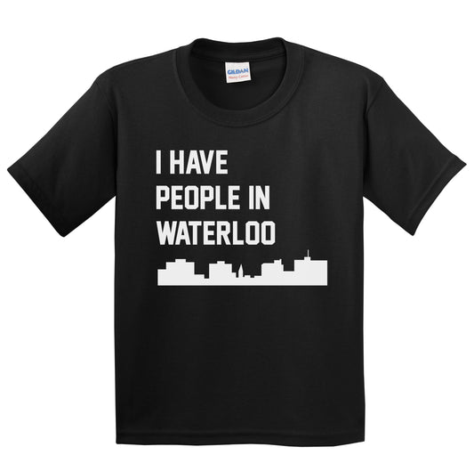 I Have People In Waterloo Iowa Skyline Youth T-Shirt