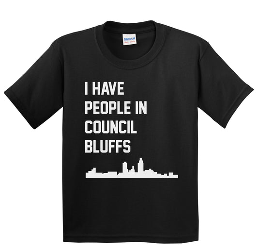 I Have People In Council Bluffs Iowa Skyline Youth T-Shirt
