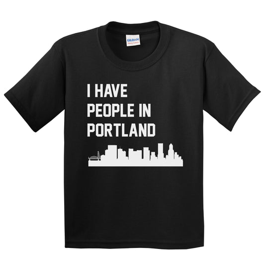 I Have People In Portland Oregon Skyline Youth T-Shirt