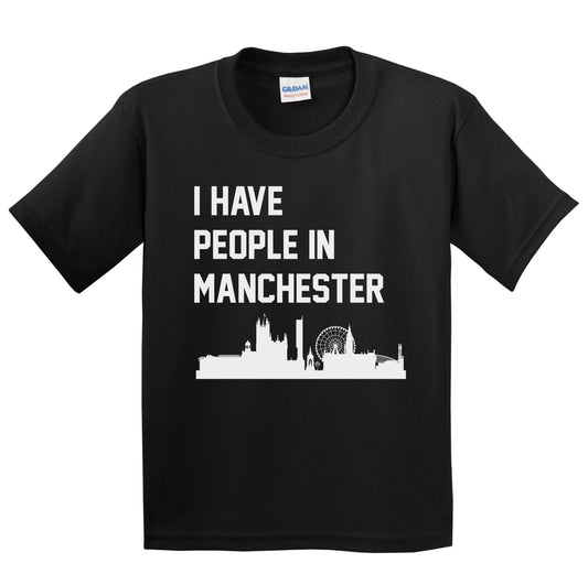 I Have People In Manchester England Skyline Youth T-Shirt