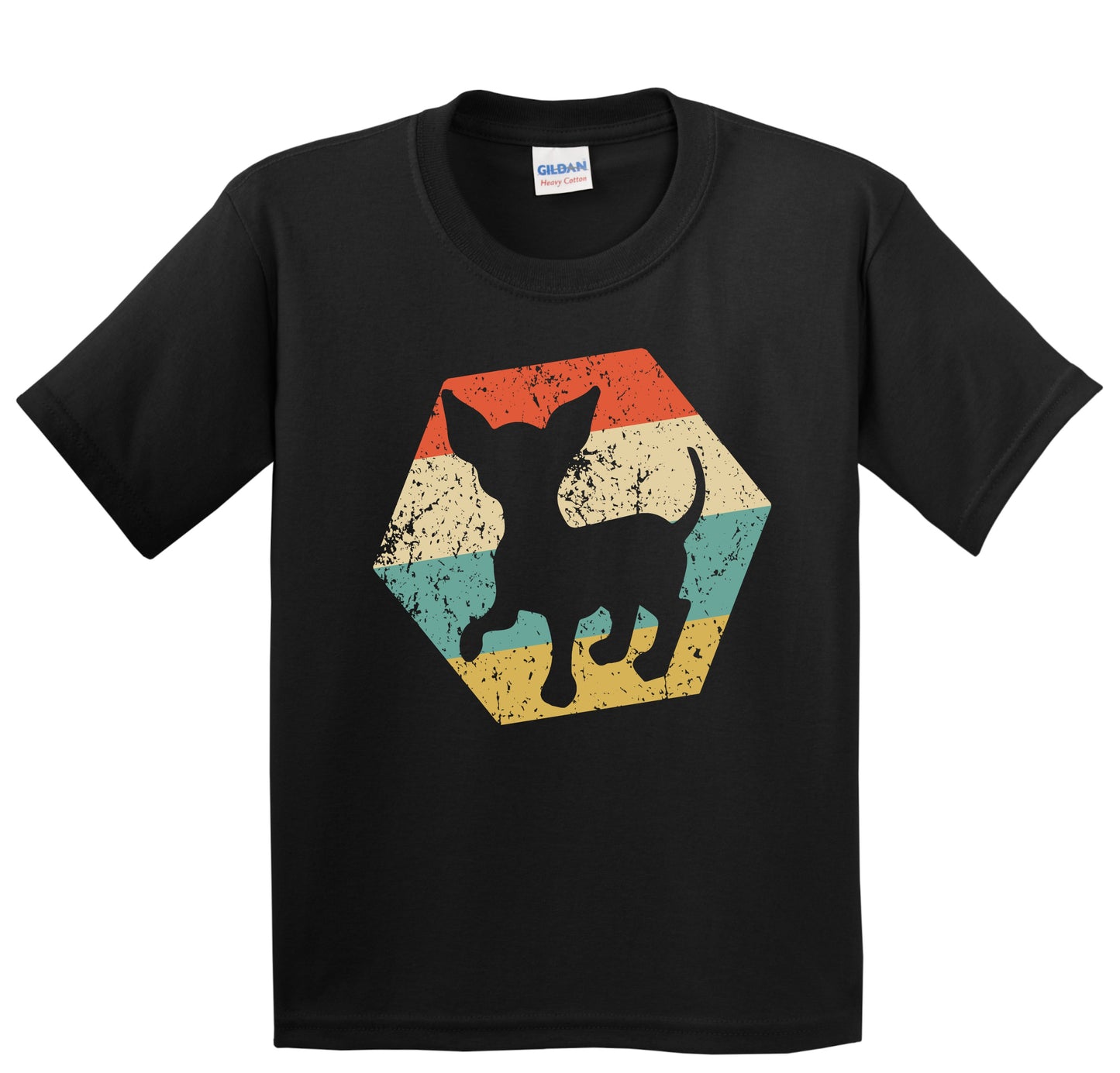 Chihuahua Dog Breed Retro Distressed Hexagon Youth T-Shirt