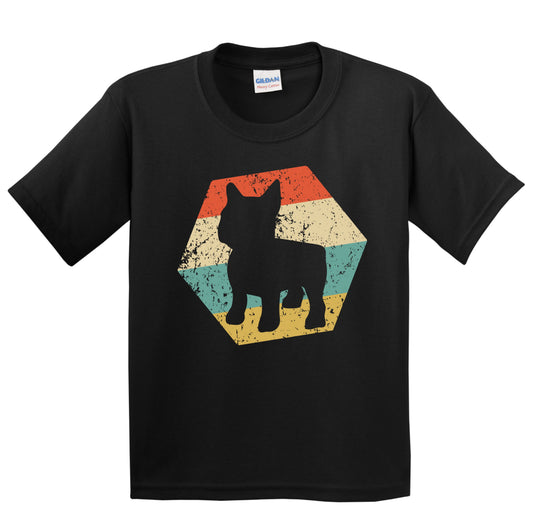 French Bulldog Dog Breed Retro Distressed Hexagon Youth T-Shirt