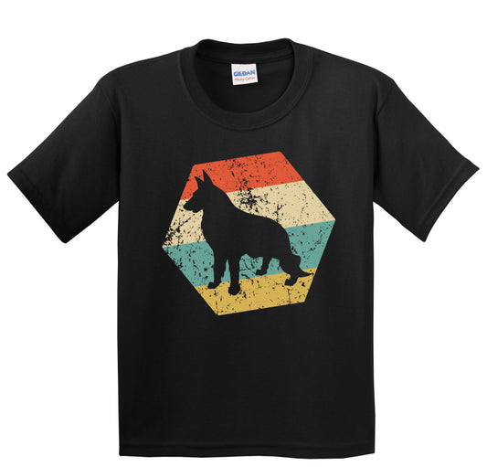 German Shepherd Dog Breed Retro Distressed Hexagon Youth T-Shirt