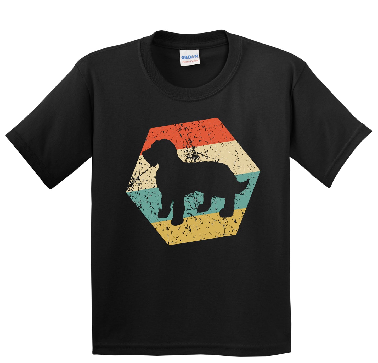 Goldendoodle Dog Breed Retro Distressed Hexagon Youth T-Shirt