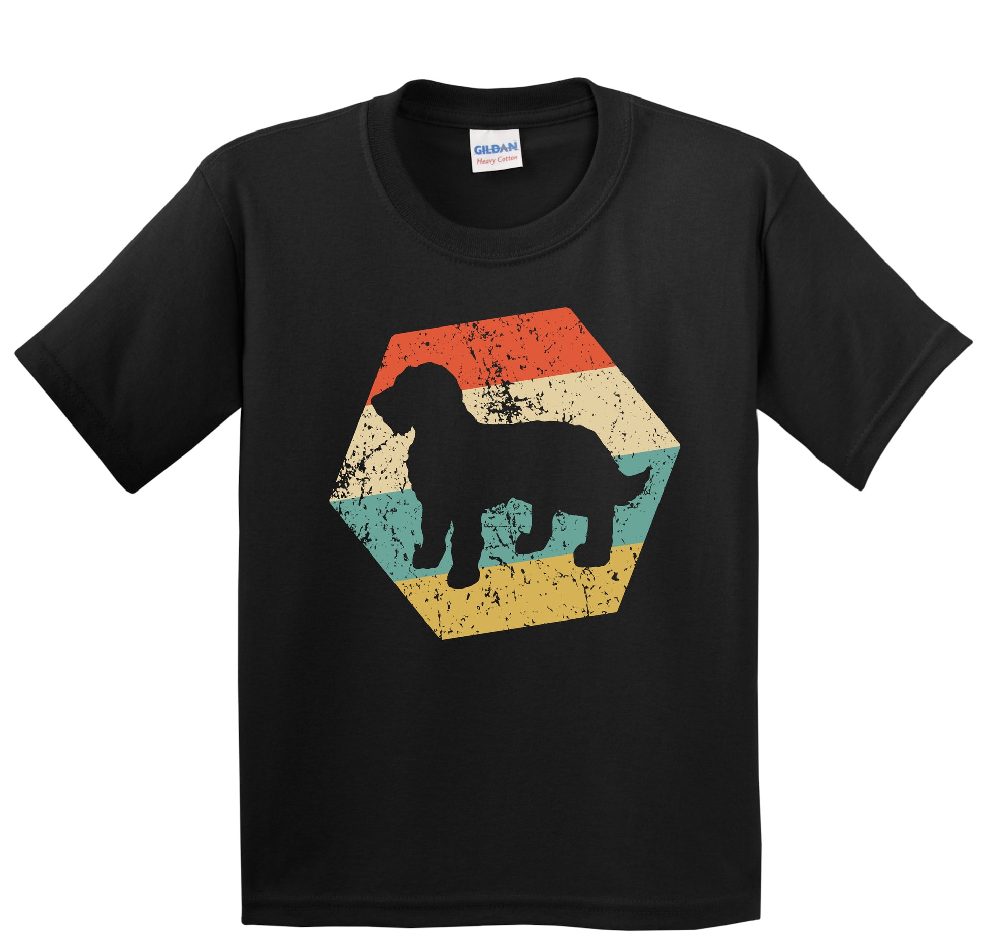 Goldendoodle Dog Breed Retro Distressed Hexagon Youth T-Shirt