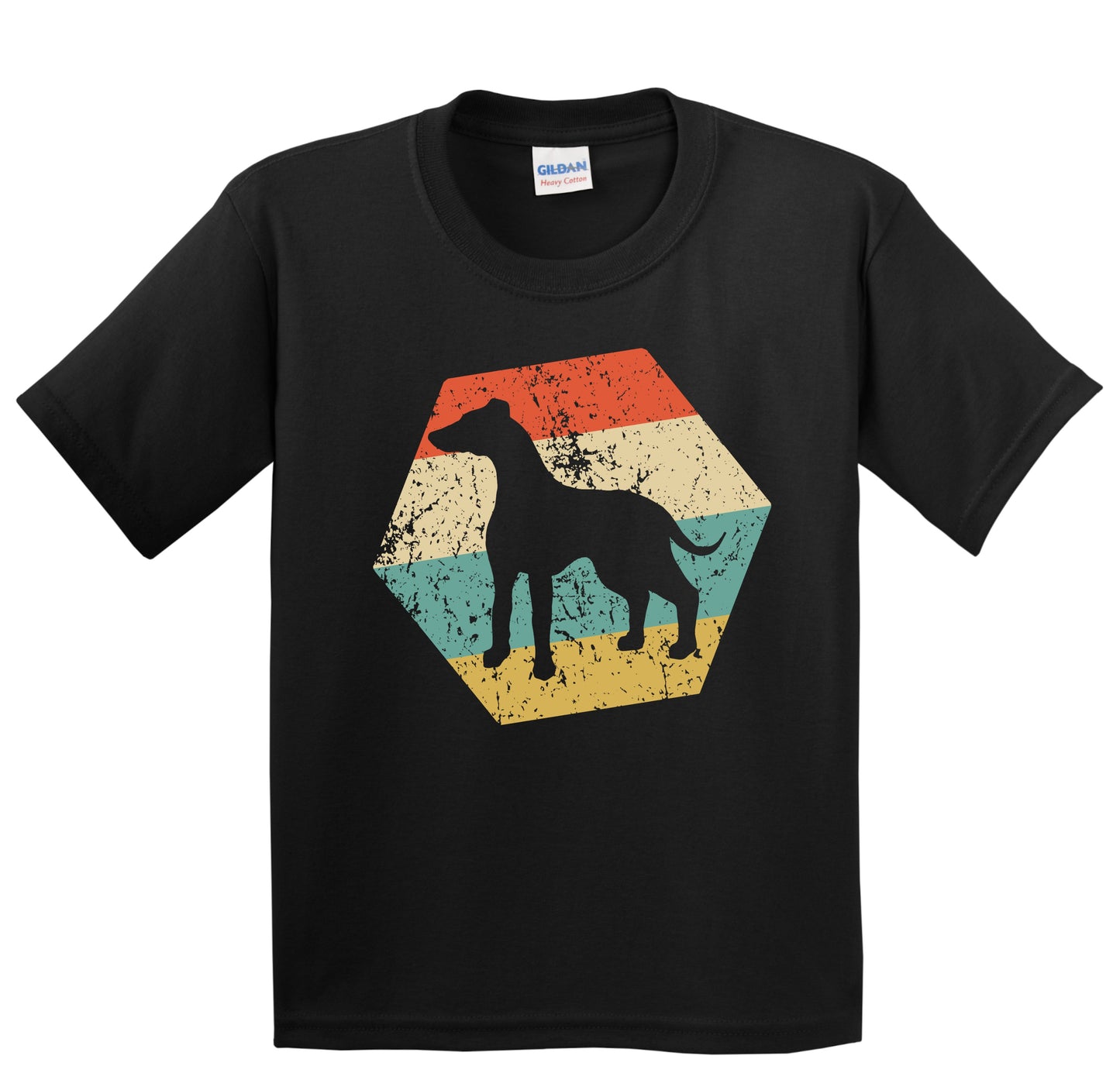 Greyhound Dog Breed Retro Distressed Hexagon Youth T-Shirt