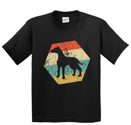 Greyhound Dog Breed Retro Distressed Hexagon Youth T-Shirt