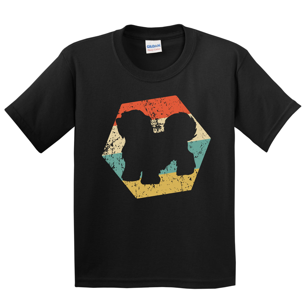 Havanese Dog Breed Retro Distressed Hexagon Youth T-Shirt
