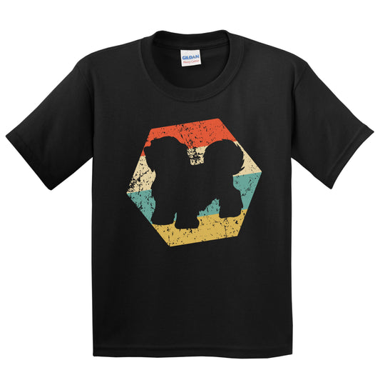 Havanese Dog Breed Retro Distressed Hexagon Youth T-Shirt