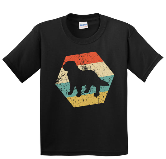 Newfoundland Dog Breed Retro Distressed Hexagon Youth T-Shirt