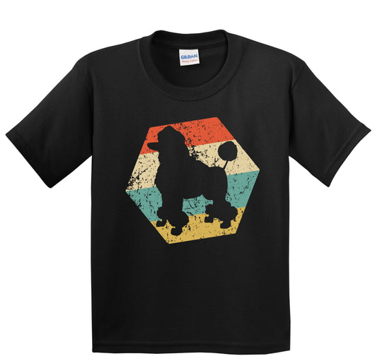 Poodle Dog Breed Retro Distressed Hexagon Youth T-Shirt