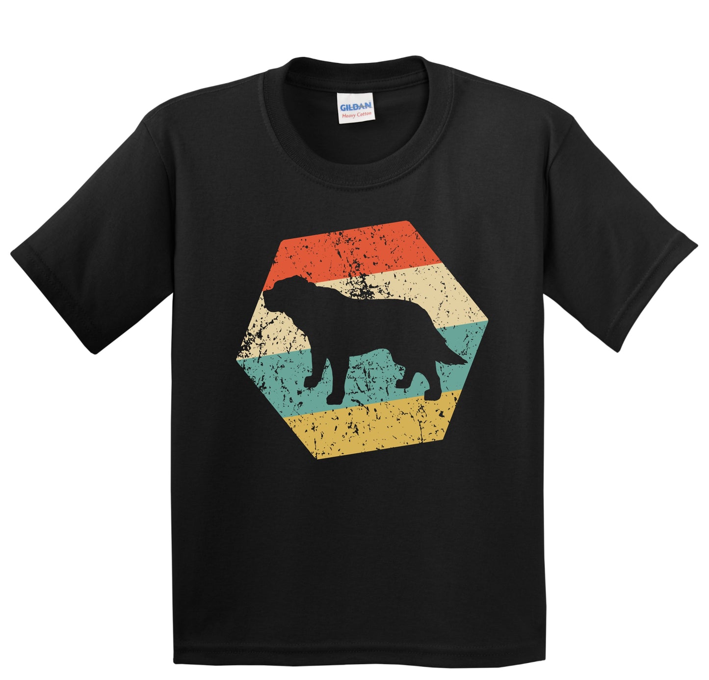 St. Bernard Dog Breed Retro Distressed Hexagon Youth T-Shirt