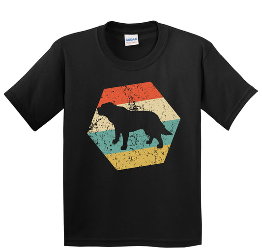St. Bernard Dog Breed Retro Distressed Hexagon Youth T-Shirt