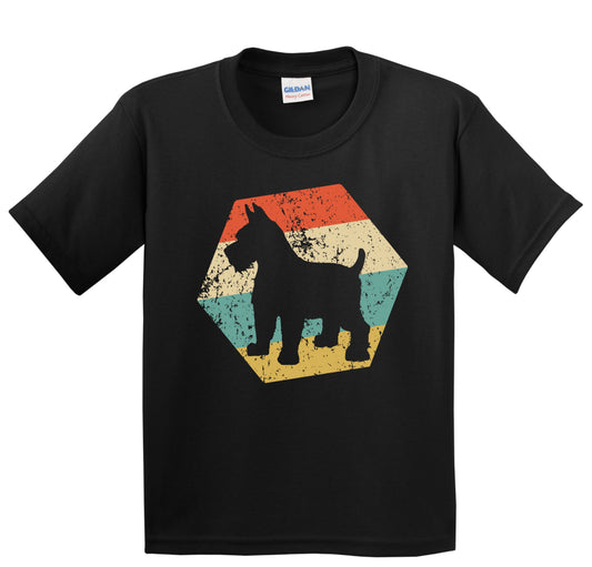 Schnauzer Dog Breed Retro Distressed Hexagon Youth T-Shirt