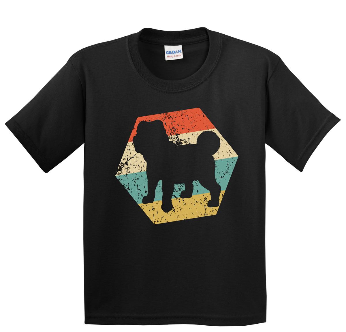 Shar Pei Dog Breed Retro Distressed Hexagon Youth T-Shirt