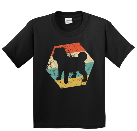 Shar Pei Dog Breed Retro Distressed Hexagon Youth T-Shirt