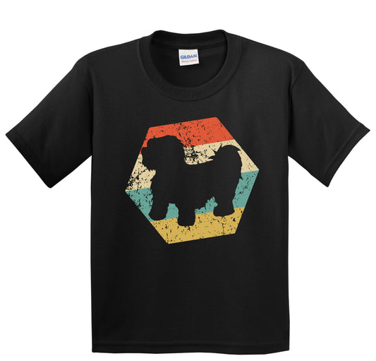 Shih Tzu Dog Breed Retro Distressed Hexagon Youth T-Shirt