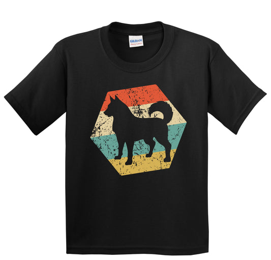 Siberian Husky Dog Breed Retro Distressed Hexagon Youth T-Shirt