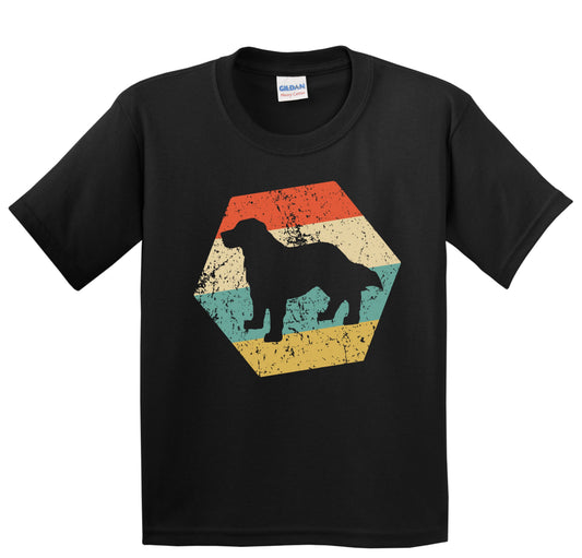 Bernese Mountain Dog Breed Retro Distressed Hexagon Youth T-Shirt