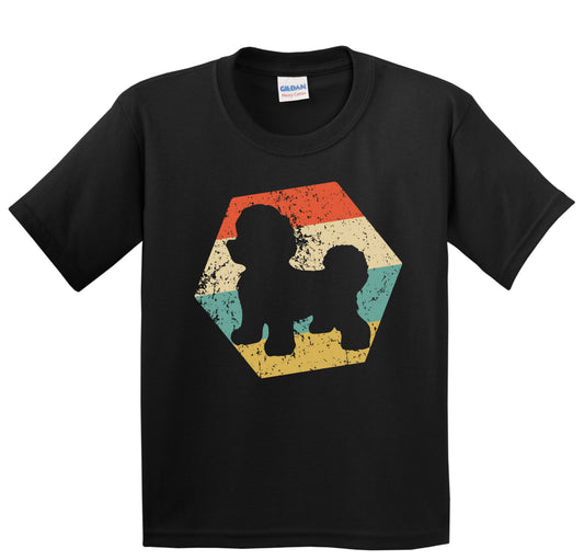 Bichon Frise Dog Breed Retro Distressed Hexagon Youth T-Shirt