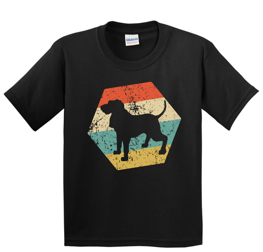 Bloodhound Dog Breed Retro Distressed Hexagon Youth T-Shirt