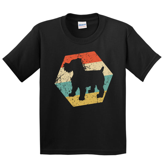 Brussels Griffon Dog Breed Retro Distressed Hexagon Youth T-Shirt