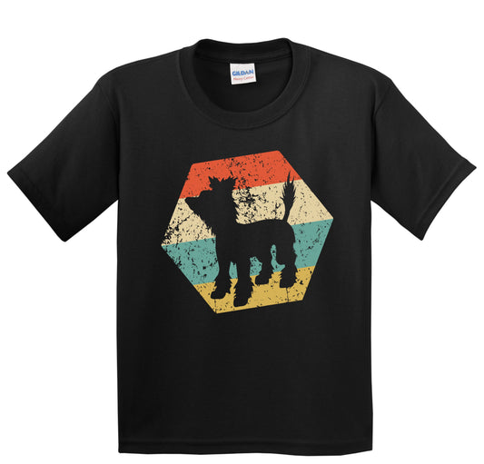 Chinese Crested Dog Breed Retro Distressed Hexagon Youth T-Shirt