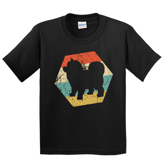 Chow Chow Dog Breed Retro Distressed Hexagon Youth T-Shirt