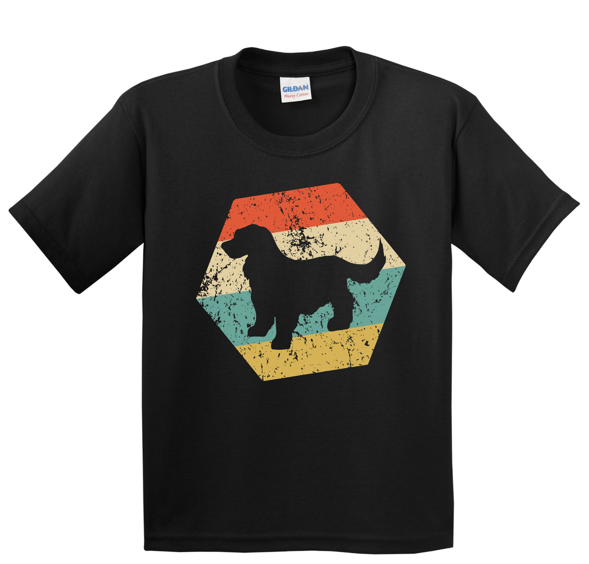 Cocker Spaniel Dog Breed Retro Distressed Hexagon Youth T-Shirt