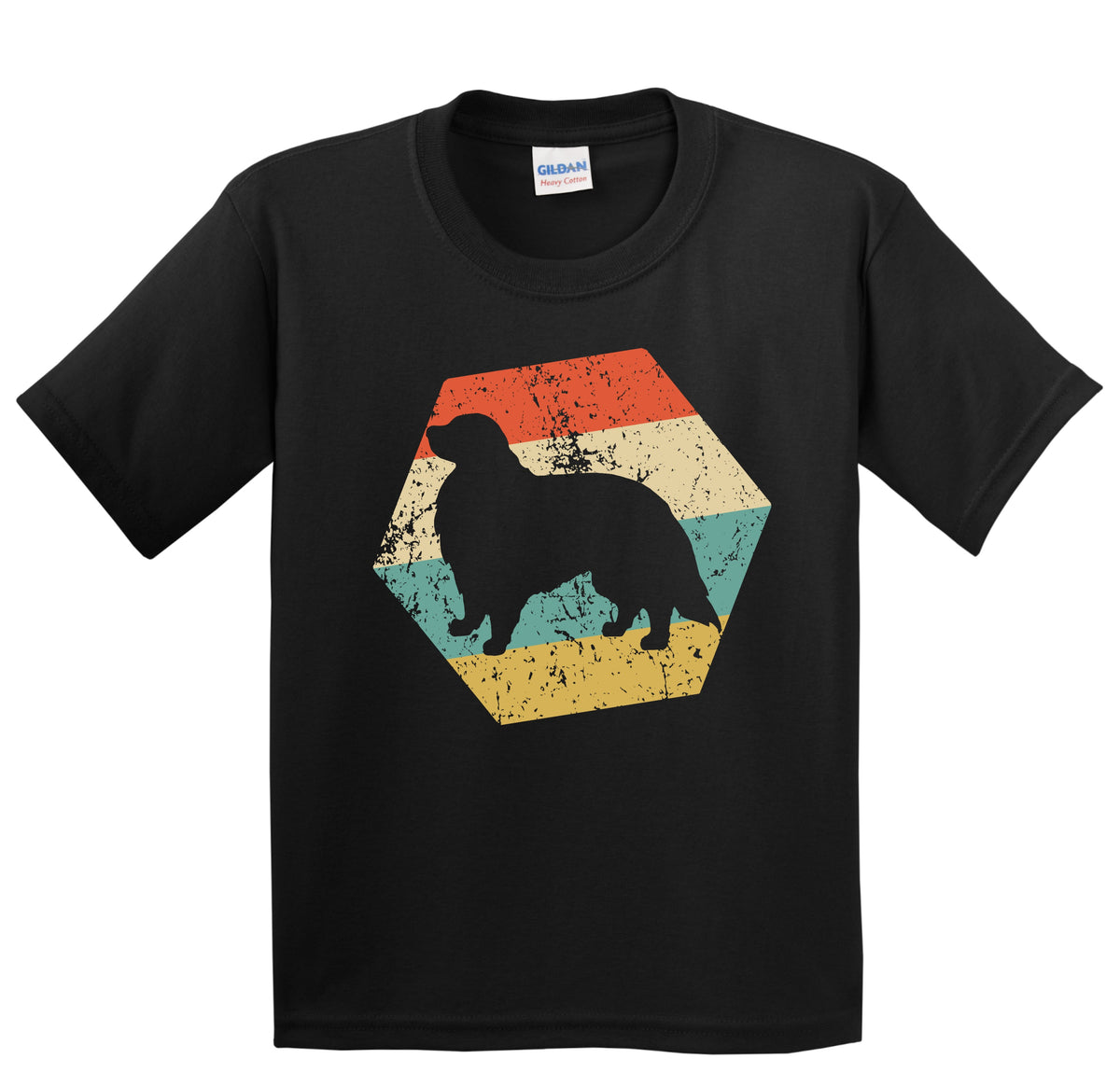Great Pyrenees Dog Breed Retro Distressed Hexagon Youth T-Shirt