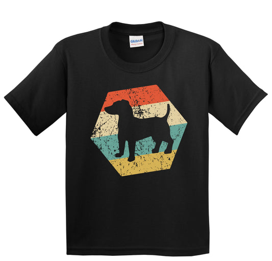 Jack Russell Terrier Dog Breed Retro Distressed Hexagon Youth T-Shirt