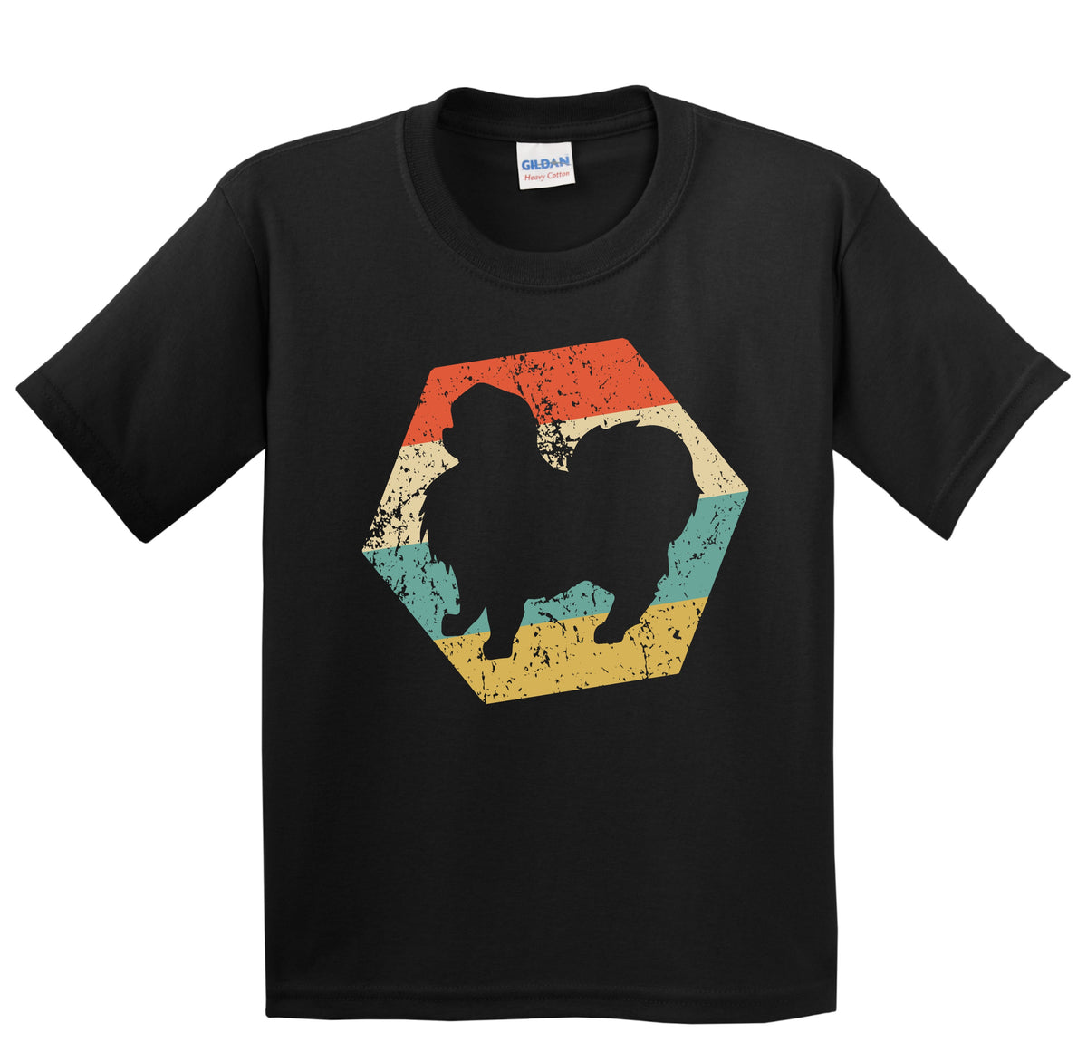 Japanese Chin Dog Breed Retro Distressed Hexagon Youth T-Shirt