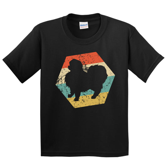Japanese Chin Dog Breed Retro Distressed Hexagon Youth T-Shirt