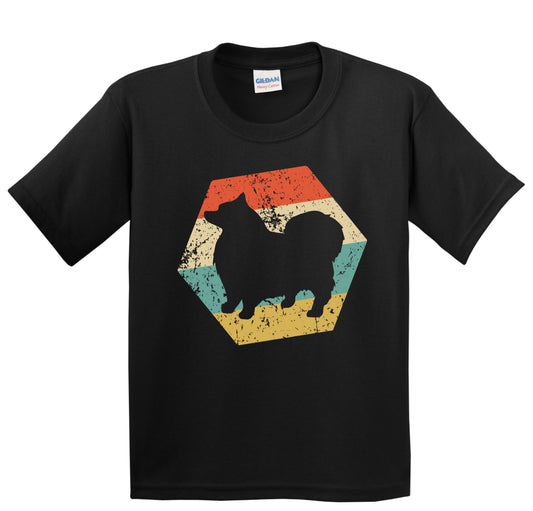 Keeshond Dog Breed Retro Distressed Hexagon Youth T-Shirt