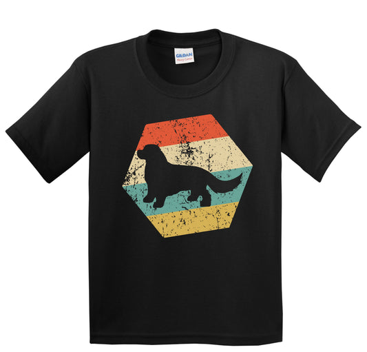 King Charles Spaniel Dog Breed Retro Distressed Hexagon Youth T-Shirt