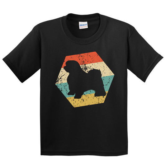 Maltese Dog Breed Retro Distressed Hexagon Youth T-Shirt